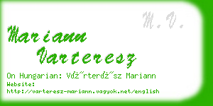 mariann varteresz business card